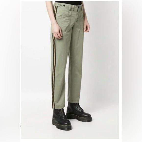 Zadig&Voltaire green pants Pamela Pomelo cotton. Side strips black and gold. - Picture 8 of 9